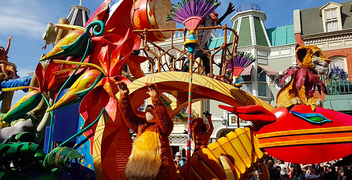 Parade in Disneyland Paris al dagen incompleet