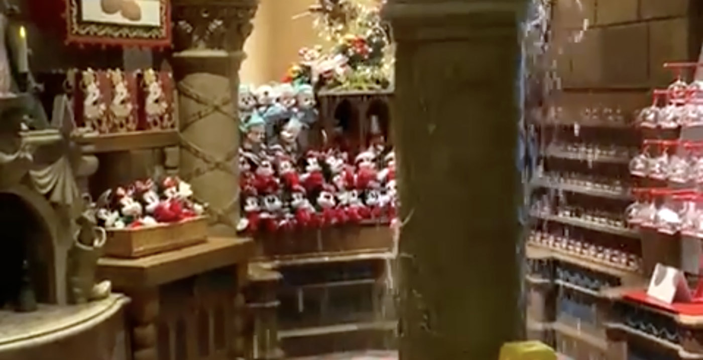 Video: souvenirwinkel Disneyland Paris staat blank door lekkage