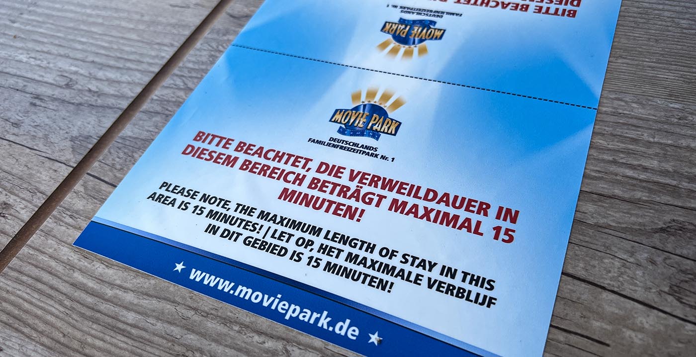 Bezoekers Movie Park mogen maximaal vijftien minuten aan tafel zitten