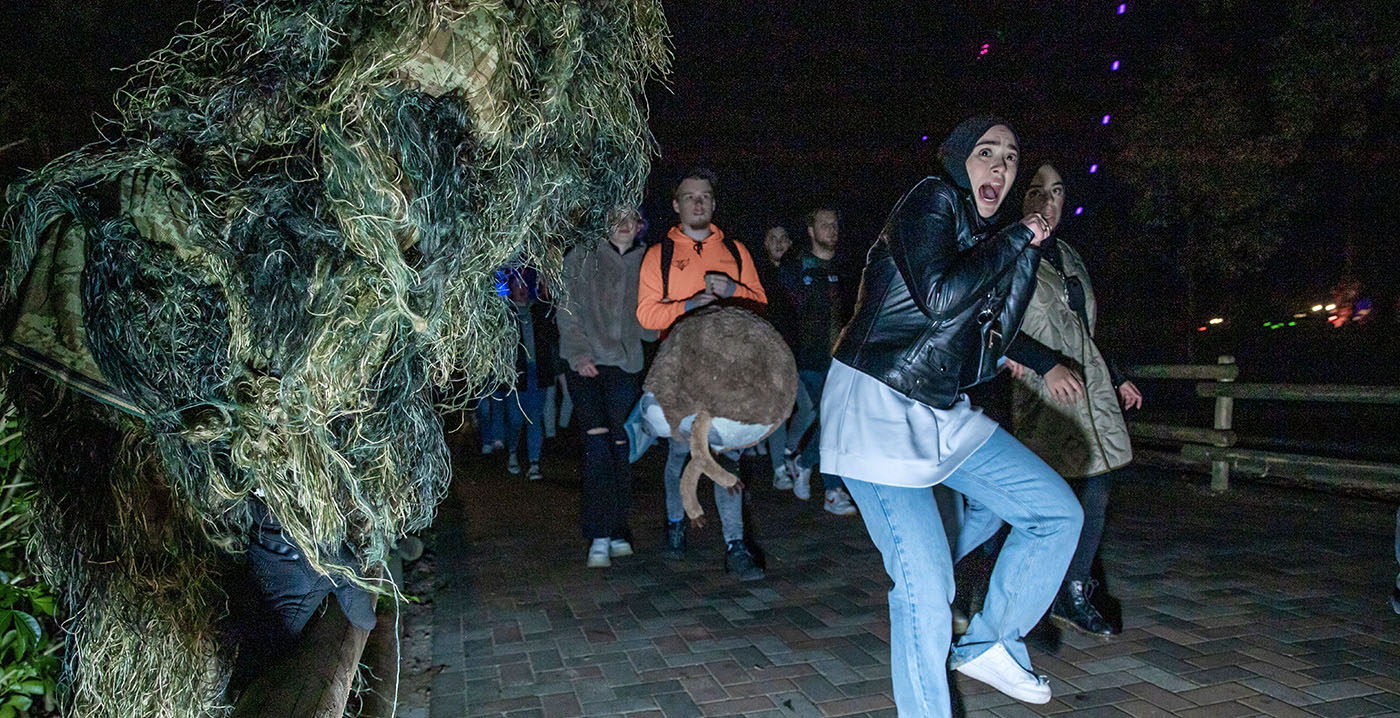 Extra scare zone vol bosjesmannen tijdens Halloween Fright Nights in Walibi