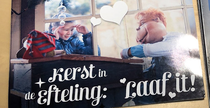 Hype onder Efteling-fans: een kerstkaartje van de Efteling