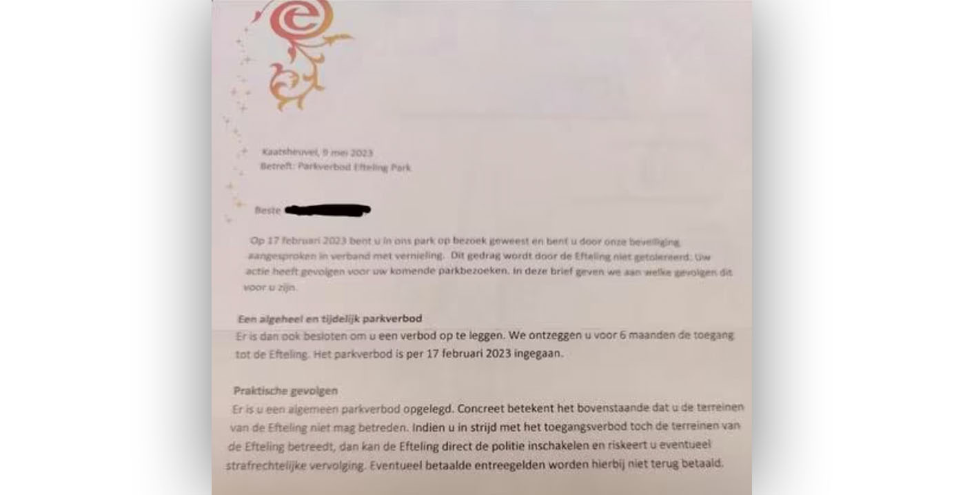 Brutale Efteling Bezoeker Biedt Brief Over Parkverbod Aan Op