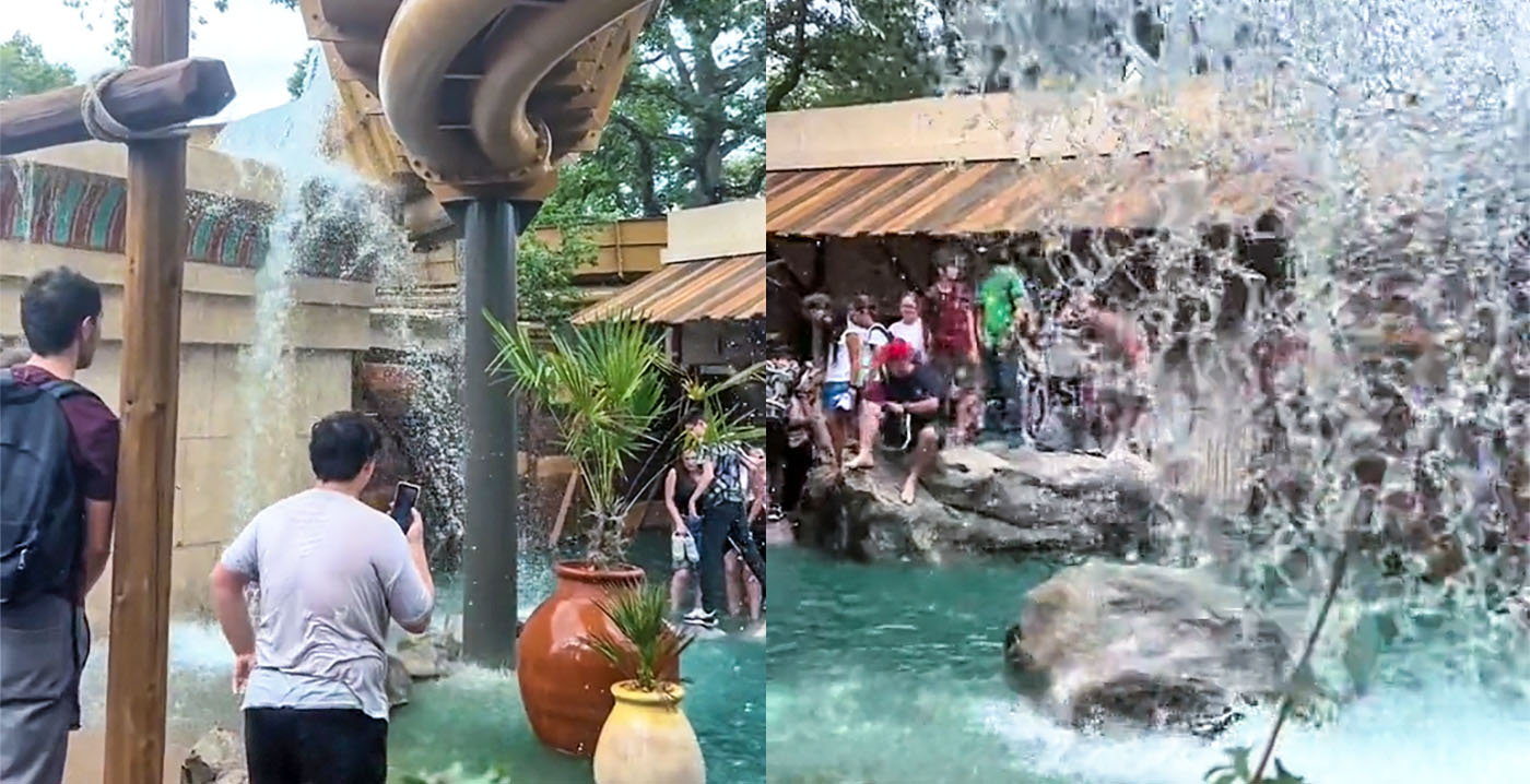 Video: waterbaan in Parc Astérix overstroomt, bezoekers krijgen natte voeten