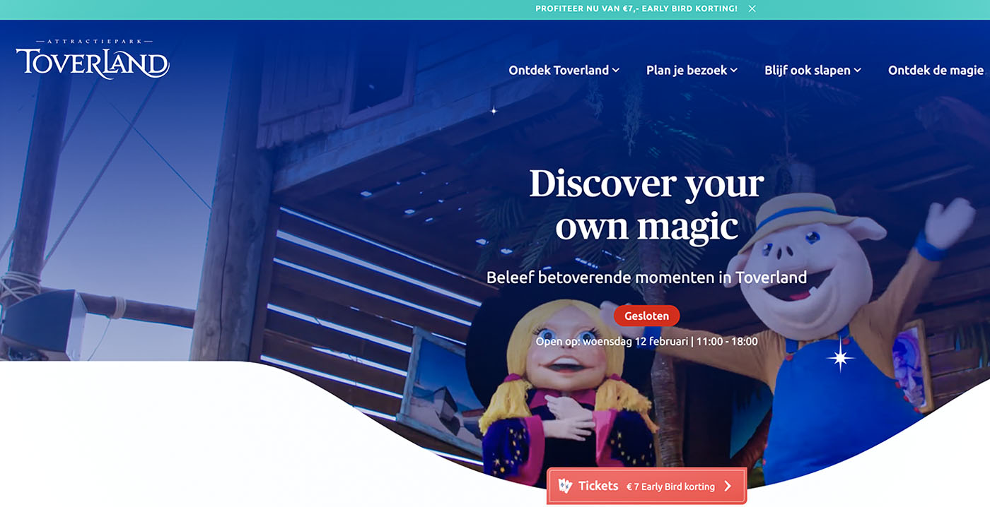 Toverland lanceert nieuwe website: zes themawerelden in de schijnwerpers