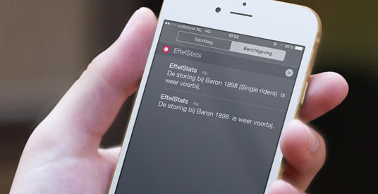 Nieuwe app stuurt automatisch bericht bij storing in de Efteling