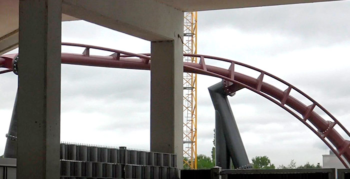 Nieuwe bouwfoto's van spectaculaire flying coaster in Phantasialand