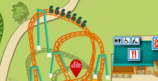 Blunder op plattegrond Walibi: karretjes hangende achtbaan ineens omgekeerd